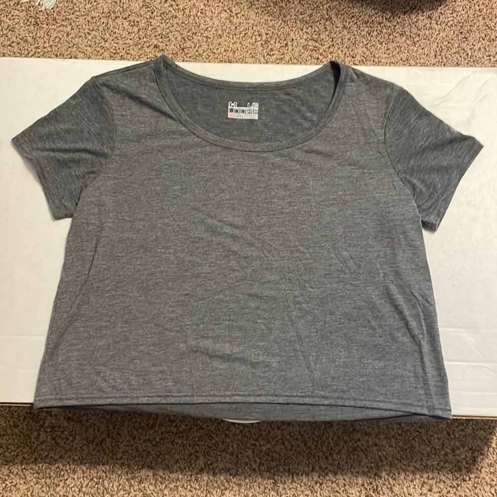 Under Armour LG Heather Gray Crop Tee